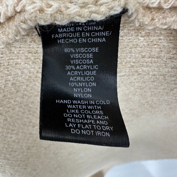 Maxsport Long Open Front Cardigan Sweater M Cinched Bell Sleeves Tan - Picture 9 of 9